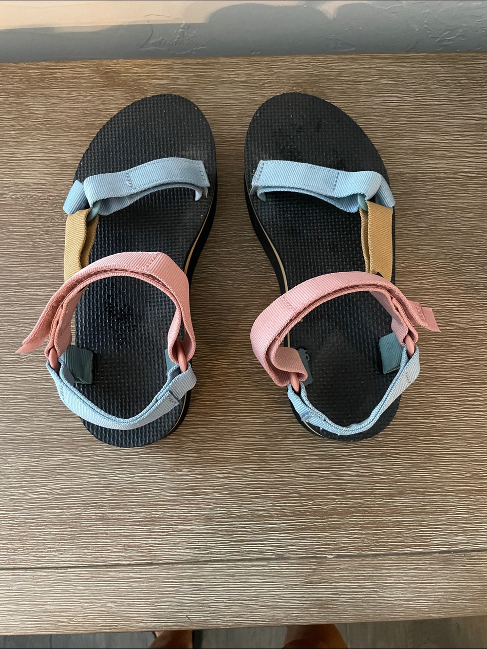 Teva Women's Multi-strap Sandals in Pink, Light Blue & Tan